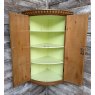Antique Stripped Pine Bowfronted Hanging Corner Cupboard