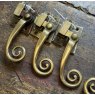 Antique Patinated Brass Monkey Tail Window Latches