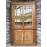 Large Antique Waxed Pine Corner Cupboard