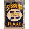 Antique St Bruno Flake Cigarettes Enamel Sign Blue