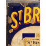 Antique St Bruno Flake Cigarettes Enamel Sign Blue