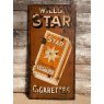 Antique Orange Wills Star Cigarettes Enamel Sign