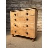 Antique Victorian Stripped Pine Chest Of Drawers