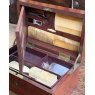 Antique Mahogany Campaign Dressing Box With Mirror