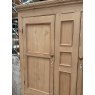 Antique 19thC Stripped Pine Linen Press Wardrobe