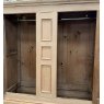 Antique 19thC Stripped Pine Linen Press Wardrobe