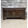 Antique Carved 18thC English Oak Coffer