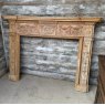 A Reclaimed Stripped Pine Neoclassical Carved Fire Surround