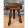 A Primitive Antique Burr Elm Stool