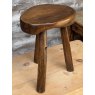 A Primitive Antique Burr Elm Stool