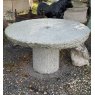 Large Carved Granite Millstone Table