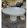 Large Carved Granite Millstone Table