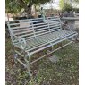 Rustic Painted Wrought Iron Garden Bench