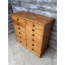A Wonderful Victorian Pine Bank Of Drawers