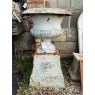 Antique Rustic Painted Cast Iron Urn