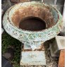 Antique Rustic Painted Cast Iron Urn