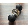 Ebonised Wooden Beehive Door Knobs (Nickel)